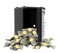 Kids Safe Bank Safety, Electronic Cash Box, 7.48x5.31x4.8 Inches Youth Adult Savings Toys & Secure Password Protection, Pretend Play Financial Education, Allowance Tracking for College and Schools