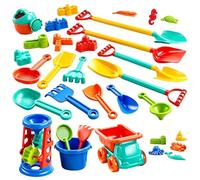Kids Sand Play Set, Outdoor Beach Toy Kit, 11.42x7.09 Inches Sand Shaping Tools, Lightweight Durable Play System, Fun Cartoon Design Style for Garden Backyard Travel Use