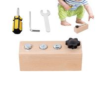 Kids Screwdriver Board, Preschool Learning Game, Educational Wooden Screwdriver Board Set for Fine Motor Skill Development and Hands-On Learning, Durable Wooden Toy