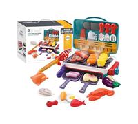 Kids Sensory Kitchen Toys - Interactive Pretend Barbecue Kit, Color Changing Food Playset, Educational Cooking Toy Set | Boys Girls Role Play BBQ Game | Birthday Christmas Fun