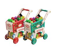 Kids Shopping Cart - Toy Grocery Cart, Play Kitchen Accessories, Educational Role Play Toy with Fake Food, Perfect For Boys Girls ToddlersBirthday Learning Party and Family Fun InteractivePlay