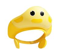 Kids Shower Cap, 29x26x5cm, Cartoon Adjustable Visor Shield, Hair Washing Shampoo Protection, Bathing Hat with Eye & Ear Shield, Comfortable Design for Children, Waterproof, Yellow