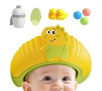 Kids Shower Hat | Adjustable Anti-Backflow Protective Head Visor | With Ba | Gorro de lavado de pelo con bola, pato, cepillo y taza, para bañera, para niños, ajustable, protección antireflujo