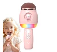 Kids Singing Mic, Creative Microphone, Built-In Speaker, Portable Music Toy, Wireless Mic, Cartoon Led Design, Ideal Present for Girls, Boys, 7.6 Inches