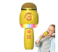 Kids Singing Mic, Creative Microphone, Built-In Speaker, Portable Music Toy, Wireless Mic, Cartoon Led Design, Ideal Present for Girls, Boys, 7.6 Inches