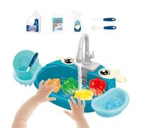 Kids Sink - Running Water Playset, Electric Parrot Bathing Toy with Automat