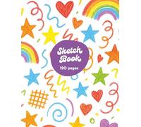 Kids Sketchbook for Drawing - Cute Fun Colorful Rainbow Doodle Sketchbook for Girls, 8.5 x 11 Large Blank Sketch Pad, 120 Pages, Drawing Book for Kids, School & Home