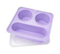 Kids Snack Containers - 3-Compartment Silicone Boxes With Lid, Reusable Lunch Storage, Portable Food Organizer | Practical Snack Boxes For Chocolate Cookie Fruit School Office Outdoor Travel Camping