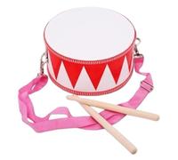 Kids Snare Drum - Wooden Leather Percussion Toy With Sticks Adjustable