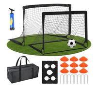 Kids Soccer Goal - 120x90cm Training Equipment, 2 Pieces Backyard Soccer Goals with Ball, Portable Net Set, Outdoor Indoor Sports Practice, Youth Football Training Gear