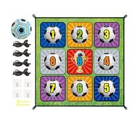 Kids Soccer Toss Game - Target Goal Mat For Outdoor Indoor Play | Flannel Fabric, Oversized Blanket and Soft Ball For Living Room, Backyard, Camping, Garden, Family Party, Challenge Games
