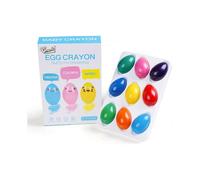 Kids Solid Egg Crayon Set Safe Non-toxic Washable Paint Crayons Baby Palm Grip Crayon Pens 9 Colours Interesting Fun Toy for Children Baby Boys Girls