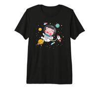 Kids Space Pig Cute Show Pig Lover Camiseta Premium