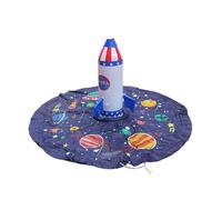 Kids Sprinkler Splash Pad, Inflatable Outdoor Mat, 66,14 x 27,56 pulgadas Non Slip Water Play, Rocket Ship Design Característica, Safe Sturdy Fun, Perfect for Boys Girls Backyard Garden Summer