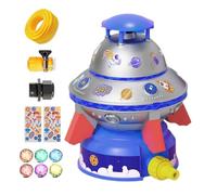 Kids Sprinkler Toy, Outdoor Water Sprinklers, Rotating Flying Saucer with Lights, Fun Splash Play for Cooling Pets, Backyard, Garden, Beach, Carnival, School, Summer Trip