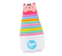 Kids Stacking Toys, Musical Rainbow Stacking Toy, Cartoon Colorful Children Toy, Portable Stackable Cups for Enhancing Fine Motor Skills, Engaging Learning Experience, 7.28x6.1x3.54, Inches
