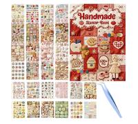 Kids Sticker Book - Reusable Sticker Album, 3D Embroidery Stickers, Craft Activity Book | Journaling Art Kit, Creative Design Collection For Teens Craft Lovers Students Journaling Decorating Project