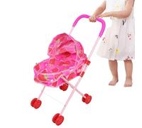 Kids Stroller Toy - Metal, Fabric 24x44x55cm | Adjustable Awning Foldable | Little Girls Pretend Play Stroller | For Children Preschool Home Daycare Nursery Indoor Outdoor Playing