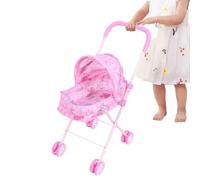 Kids Stroller Toy - Metal, Fabric 24x44x55cm | Adjustable Awning Foldable | Little Girls Pretend Play Stroller | For Children Preschool Home Daycare Nursery Indoor Outdoor Playing