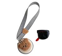 Kids Sunglasses - Foldable Children's Portable Neckband Set With Case | 12.5x4.8cm PC Frame Color Block Korean Style Eyewear | Sunscreen Vision Shield For Boys And Girls | UV Protection Lanyard