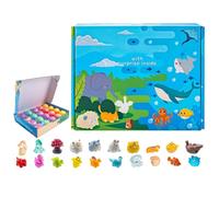 Kids Surprise Bath Bombs - 20-Pack Handmade Bubble Balls with Toys Inside | Land and Oceans Animal Surprise, Fizzy Bath Salt Balls, 5 Colors Mix, Birthday Party Gift Set for Boys, Girls