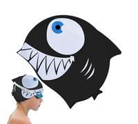 Kids Swim Caps for Boys, Shark Swim Hat, Fun Cartoon Silicone Animal Swimwear Cap, Swimming Protection for Girls Boys Aged Over 3, Waterproof Pool Beach Bathing, Comfort Fun