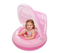 Kids Swim Float - Kids Water Float with Canopy, Summer Children Swim Ring, Waterproof Portable Inflatable, Blow Up Swimming Pool Raft for Boys Girls Travel Beach Vacation Party