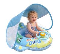 Kids Swim Float with Canopy | Dinosaur Inflatable Erg onomic Steering Wheel | Cute Blow Up Raft | for Beach Vacation Water Park Lake River Party Travel Photo Prop