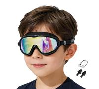 Kids Swim Goggles (Ages 3-15) - Large Frame High Definition Waterproof Anti-Fog | Wide View Non-Restrictive Swimming Goggles For Children | Includes Nose Clip & Earplugs For Boys Girls Pool Snorkeling