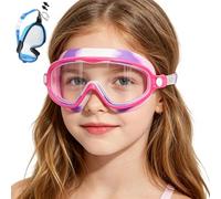 Kids Swim Goggles - Anti-Fog UV Protection Wide View Glasses,with Nose Clip And Earplug Comfortable And Secure Strap No Leaking Girls Swim Goggles | For Ages 3-14 Boys Girls Beach Pool Outdoor