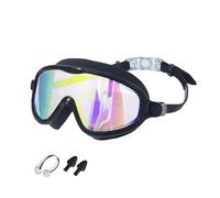 Kids Swim Goggles, Anti Fog Wide View , 6.89x3.54x3.35 Inches Swimming Goggles with Nose Clip Earplugs, Silicone Swim Gear, Leak Proof Gears with Clear Vision Design, Swims Gear for Pool Beach Use