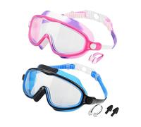 Kids Swimming Goggles Set, impermeable Eye Protection Gear, Anti Fog UV Protection Function, 16 x 7,5 cm Wide View, Leak Proof Silicone Seal Design, Swim Accessories Kit for Pool Beach Summer Outdoor