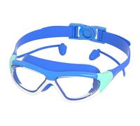 Kids Swimming Goggles, Swimmer Goggles with Earplugs, Large Frame Waterproof, Anti-Fog, Anti-UV, Non-Slip Gear for Ages 2-14, Includes Protective Box, Pool and Swim Accessories