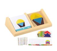 Kids Tangrams, Educational Geometric Pattern Blocks, PVC Material, Easy to Store, Stem Learning Puzzle Toys for Kids Preschoolers Elementary Students Classroom Home Family Activities, 14x6.6x3cm