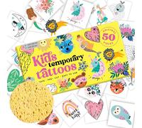 Kids Temporary Tattoos - Made in Europe Hypoallergenic, Pre-Cut, 50 Pcs Original Kid Tattoos (Fairytale) (Fairytale)