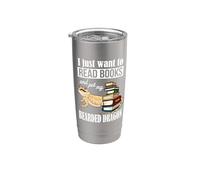 Kids Tiny Dinosaur Read Books & Pet My Bearded Dragon Lover Vaso térmico de acero inoxidable de doble pared