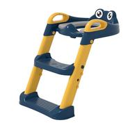 Kids Toilet Seat with Steps, Foldable Potty Training Seat and Adjustable Step Stool for Child Toilet Ladder with Handles for Home Play Use Boys Girls Age 1-7 39.5x35x40cm