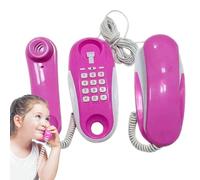 Kids Toy Phone, Play Telephone Among Real Ring Sounds, Realistic Cell Mobile with 23ft Cord, Educational Game for Girls to Develop Communication Skills 7.48x2.36x2.76 Inches