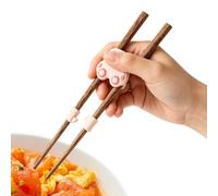 Kids Training Chopsticks - Wood Silicone, 18.1cm - Cute Car Shape Utensil For Beginners - Reusable Left Right Handed For Children Travel