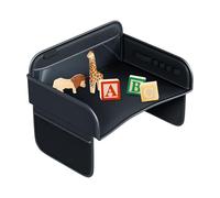 Kids Travel Tray - PU Leather Car Seat Tray | Desk Organizer Lap Table | Tablet Stand Holder for Cup Snack, Airplane Bed Carseat Road Trip