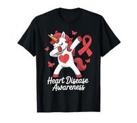 Kids Unicorn Heart Disease Awareness Support Gifts Heart CHD Camiseta