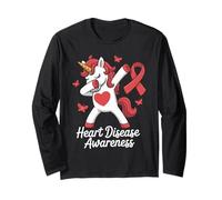 Kids Unicorn Heart Disease Awareness Support Gifts Heart CHD Manga Larga