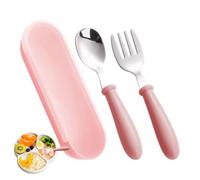 Kids Utensil Sets - Dishwasher Safe Cutlery, Travel Size with Storage Case, Food Grade Stainless Steel, Stress Reliever Ergonomic Grip, for Camping Picnic Outdoor Eating Feeding