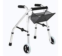 Kids Walking Aids 2 Wheels Portable, Child Drive Medical Walker Plegable, Mobility Walking Aids, Straight Walking, aleación de Aluminio (Plata)