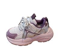 Kids Walking Trainers Girls Wide Fit Sports Walking Running Shoes Teen Girl Sneakers Breathable Soft Lace up Mesh Upper Non-Slip Thick Chunky Sole Tennis Shoes for Little/Big Kids