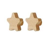 Kids Wall Hook Wooden Wall Hooks Wall Mounted Coat Rack for Hanging Bag Towels and Coats Scandinavian Decor Modern Design (Star Set of 2)