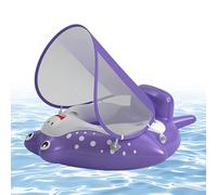 Kids Water Float - Swimming Ring 70x57cm, Sun Canopy Pool Trainer, PVC Inflatable Swim Equipment | Backyard School Class Beginner Boys Girls 6-36 Months Outdoor Fun Skill Development Safe Long Lasting