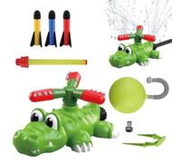 Kids Water Sprinkler, Cartoon Rocket Launch Toy, Outdoor Water Spray Play Set for Swimming Pool Beach Garden Courtyard Lawn Outdoor Activities Boys Girls Ages 3 to 8 Fun and Active Play Use