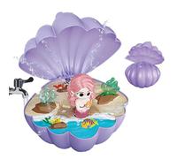 Kids Water Sprinkler, Shell Shape Rotating Toy Use, Outdoor Summer Spray Design, Durable ABS Material Safe Build, Backyard Garden Lawn Park Party Play Purpose 5x7.87 Inches