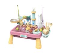 Kids Water Table, Sand Water Tabled Sensory Toy, 18.5x12.6x12.01 Inches Compact and Interactive, Summer Game Learning Activity for Preschool Classrooms, Family Gathering, Birthday, Pink